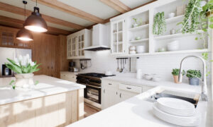 modern farmhouse-style kitchen