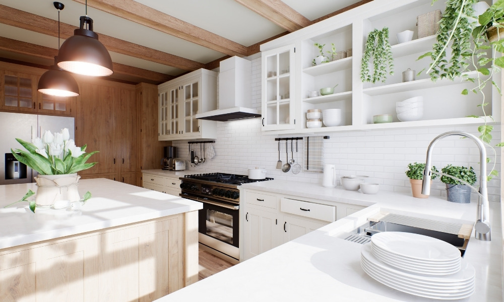 modern farmhouse-style kitchen